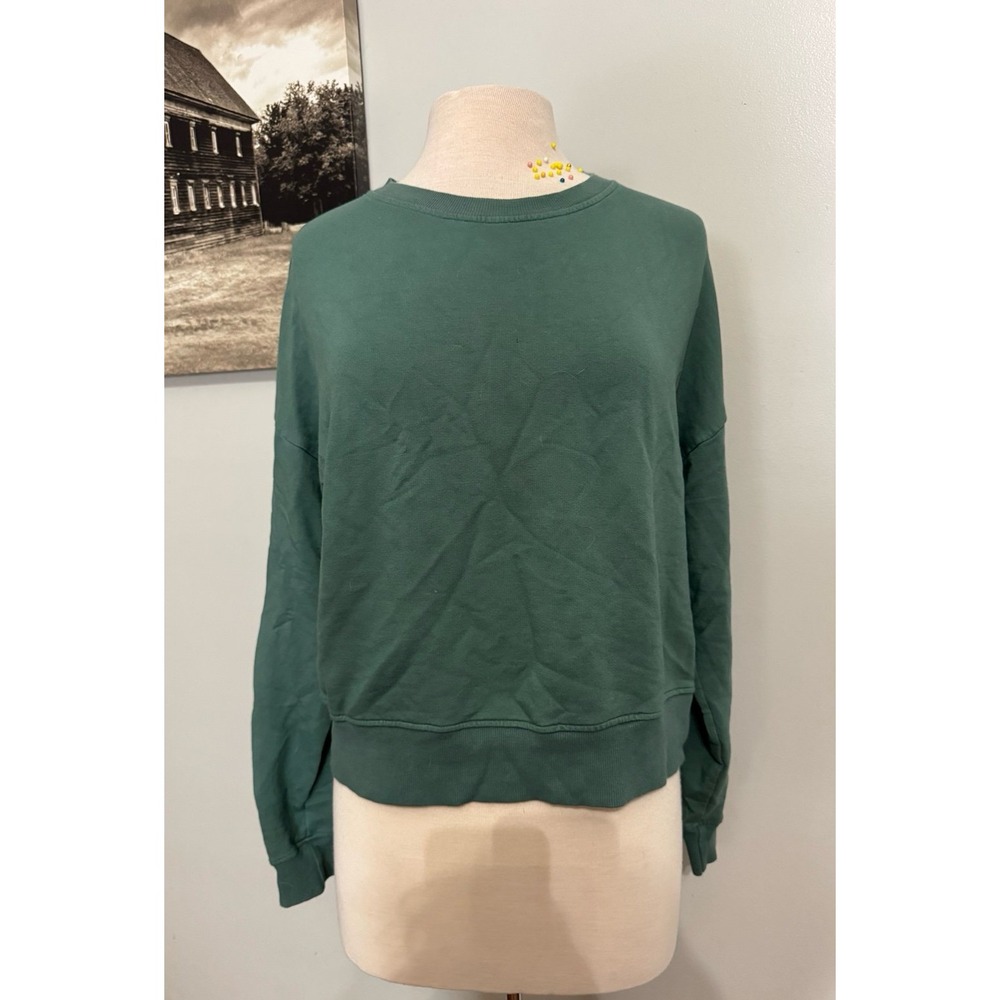 Bums & Roses green French terry bamboo‎ crewneck sweatshirt XL girls?